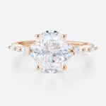 2 Carat Oval Ring Rose Gold 4-Prong 2ct Lab Grown Diamond Bridal Rings