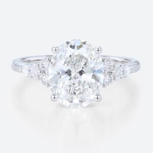 3 Ct Lab Created Diamond Ring Vintage 4 Prong Engagement Ring in white gold