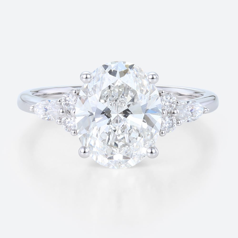 3 Ct Lab Created Diamond Ring Vintage 4 Prong Engagement Ring in white gold