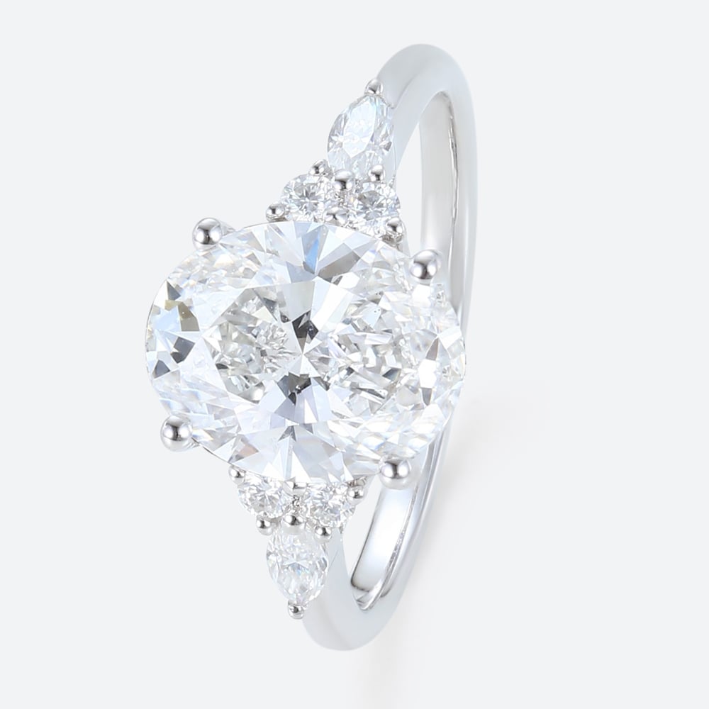 3 Ct Lab Created Diamond Ring Vintage 4 Prong Engagement Ring in white gold