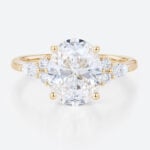 3 Ct Lab Created Diamond Ring Vintage 4 Prong Engagement Ring in yellow gold