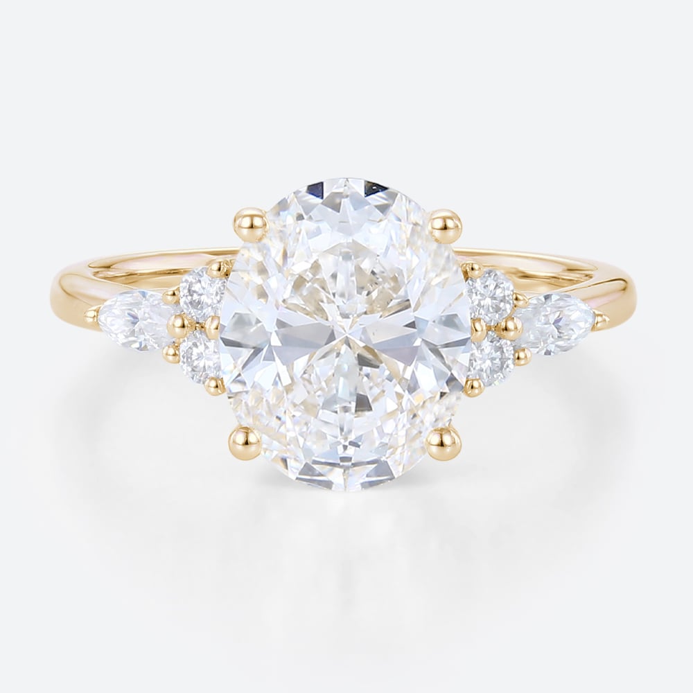 3 Ct Lab Created Diamond Ring Vintage 4 Prong Engagement Ring in yellow gold