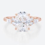 3 Ct Lab Created Diamond Ring Vintage 4 Prong Engagement Ring in rose gold