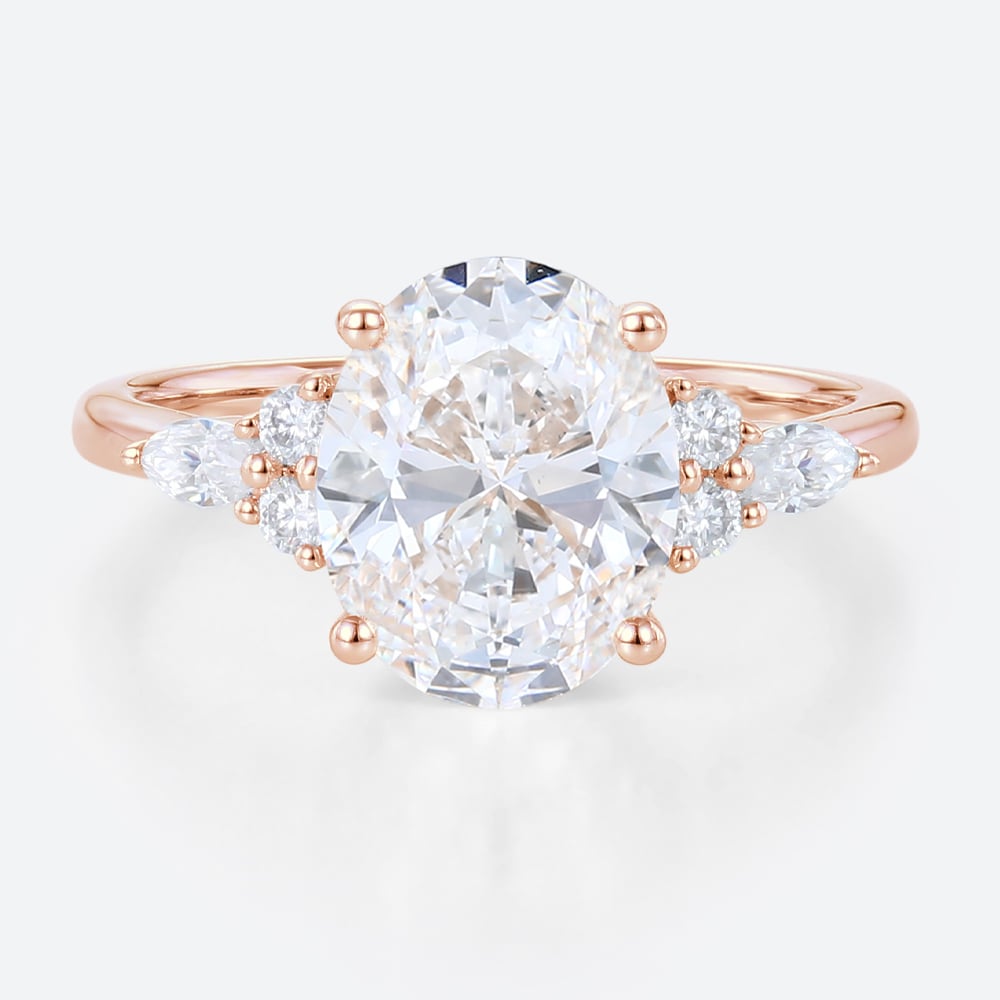 3 Ct Lab Created Diamond Ring Vintage 4 Prong Engagement Ring in rose gold