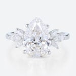 2 Carat Diamond Ring Lab Grown 2 Ct 4 Prong Pear Diamond Ring