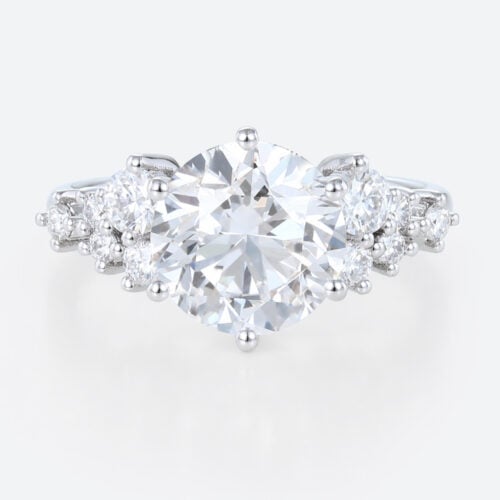2 Carat Round Lab Created Diamond Ring 6 Prong Engagement Ring in white gold