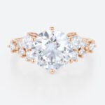 2 Carat Round Lab Created Diamond Ring 6 Prong Engagement Ring in rose gold
