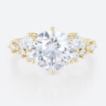 2 Carat Round Lab Created Diamond Ring 6 Prong Engagement Ring in yellow gold