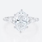 Chunky Engagement Rings - 3 Carat Lab Grown Diamond Engagement Ring Twist 6 Prong Ring in white gold