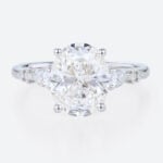 3 Carat Diamond Ring Lab Grown 4 Prong Oval Engagement Ring