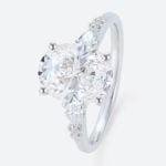 3 Carat Diamond Ring Lab Grown 4 Prong Oval Engagement Ring