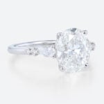 3 Carat Diamond Ring Lab Grown 4 Prong Oval Engagement Ring