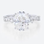 3 Ct Lab Grown Diamond Ring Classic 4 Prong Engagement Ring