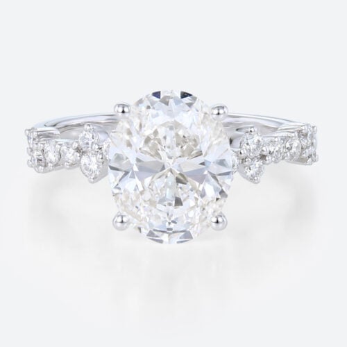 3 Ct Lab Grown Diamond Ring Classic 4 Prong Engagement Ring