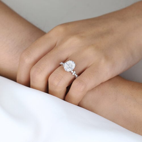 3 Ct Lab Grown Diamond Ring Classic 4 Prong Engagement Ring