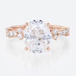 3 Ct Lab Grown Diamond Ring Classic 4 Prong Engagement Ring in rose gold