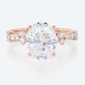 3 Ct Lab Grown Diamond Ring Classic 4 Prong Engagement Ring in rose gold