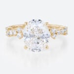 3 Ct Lab Grown Diamond Ring Classic 4 Prong Engagement Ring in yellow gold
