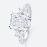 3 Carat Emerald Cut Lab Grown Diamond Engagement Ring 4 Prong Ring in white gold