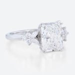 3 Carat Emerald Cut Lab Grown Diamond Engagement Ring 4 Prong Ring in white gold