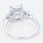 3 Carat Emerald Cut Lab Grown Diamond Engagement Ring 4 Prong Ring