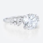 3 Carat Lab Diamond Ring Floral 4 Prong Round Engagement Ring