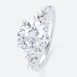 3 Carat Lab Diamond Ring Floral 4 Prong Round Engagement Ring