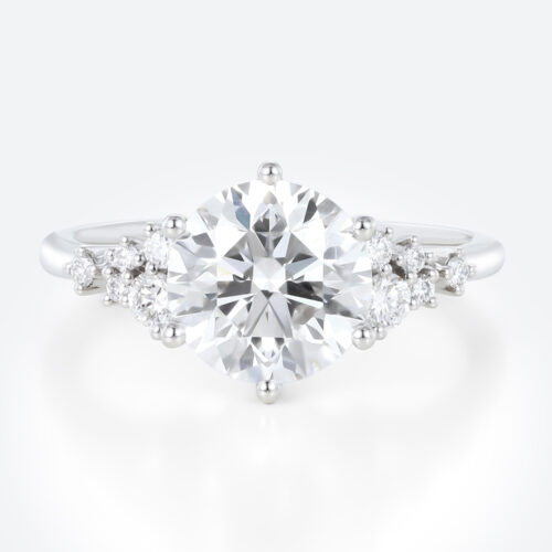 3 Carat Round Lab Created Diamond Ring 6 Prong Engagement Ring in white gold