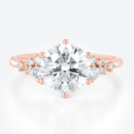 3 Carat Round Lab Created Diamond Ring 6 Prong Engagement Ring in Rose gold