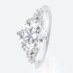 3 Carat Round Lab Created Diamond Ring 6 Prong Engagement Ring in white gold