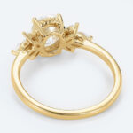 Oval Cut Lab Grown Diamond Art Deco Floral Cluster 4-Prong Engagement Ring (5)