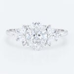 Oval Cut Diamond Engagement Rings Art Deco 1.5ct Lab Diamond Ring in white gold