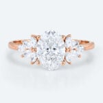 Oval Cut Diamond Engagement Rings Art Deco 1.5ct Lab Diamond Ring in rose gold