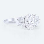Oval Cut Lab Grown Diamond Blossoms Cluster 4-Prong Engagement Ring (4)