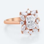 Radiant Cut Lab Grown Diamond Cluster Halo 4-Prong Engagement Ring (2)