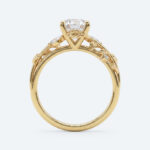 Radiant Cut Lab Grown Diamond Nature-inspired 4 Claw Prong Engagement Ring in Rose Gold (3)