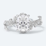 Radiant Cut Lab Grown Diamond Nature-inspired 4 Claw Prong Engagement Ring in Rose Gold (5)