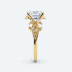 Radiant Cut Lab Grown Diamond Nature-inspired 4 Claw Prong Engagement Ring in Rose Gold (7)