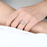 Radiant Cut Lab Grown Diamond Three Stone 4 Claw Prong Engagement Ring (3)