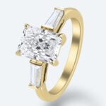 Radiant Cut Lab Grown Diamond Three Stone 4 Claw Prong Engagement Ring (4)