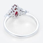 Marquise Cut Lab Ruby Charming Engagement Ring with Petal Design