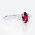 Marquise Cut Lab Ruby Charming Engagement Ring with Petal Design
