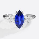 1CT Lab Grown Sapphire​ Ring Marquise Cut Floral-Inspired Design