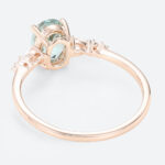 1.5ct Oval Cut Green Sapphire Ring Cluster Classic Engagement Rings