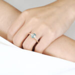 1.5ct Oval Cut Green Sapphire Ring Cluster Classic Engagement Rings