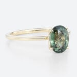 Oval Cut Green Sapphire Unique 1.5ct Solitaire Engagement Rings