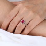 White Gold Oval Lab Grown Ruby Ring 1.3ct Vintage-Inspired Engagement Rings