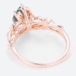 Pear Cut Green Sapphire Ring Women's Nature Inspired Rings