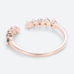 Open Green Sapphire Engagement Ring Rose Gold Stacking Band