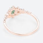 0.5ct Lab Green Diamond Ring Oval Cut Fancy Green Leaf-Inspired 4-Prong Engagement Ring in Rose Gold